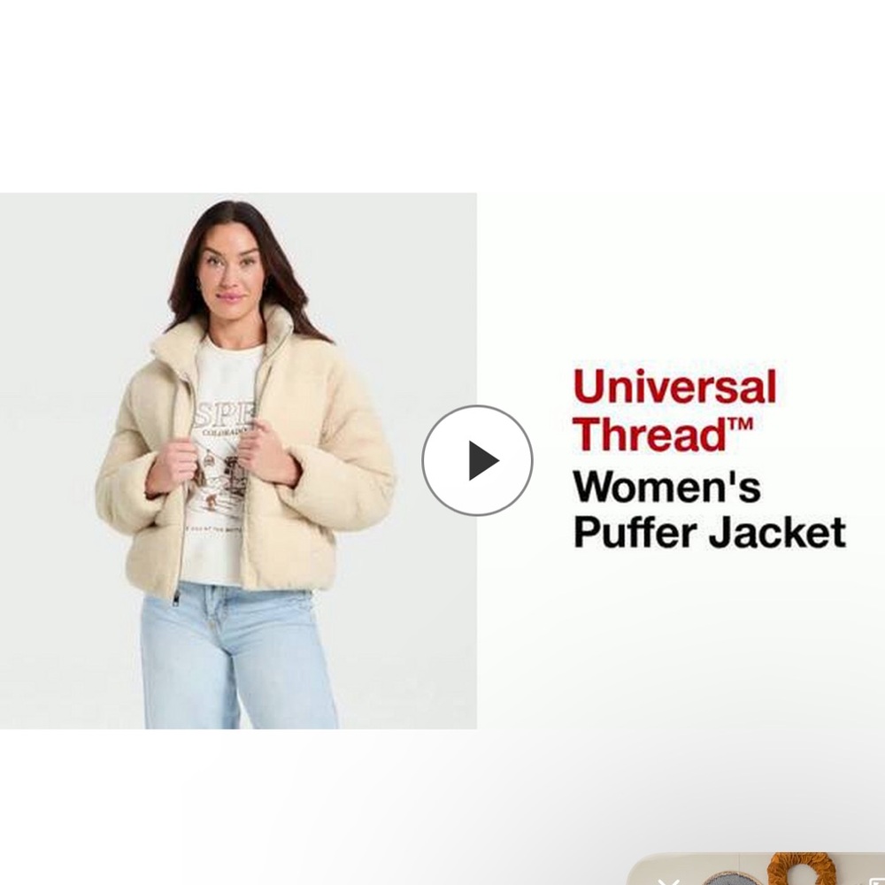 NWT! Universal Thread Cream Sherpa Puffer Jacket Sz M Super soft! - Picture 12 of 12